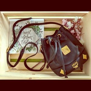 MCM drawstring bucket small bag